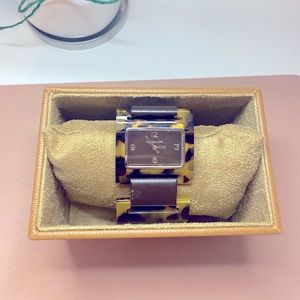 Michael Kors leather and tortoise shell womens watch